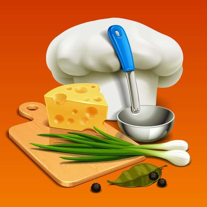graphic of countertop with chef hat