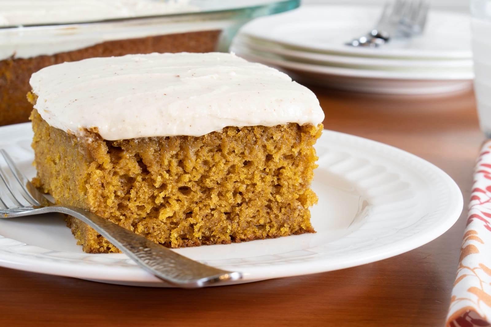 Pumpkin Cake with Brown Butter Maple Frosting