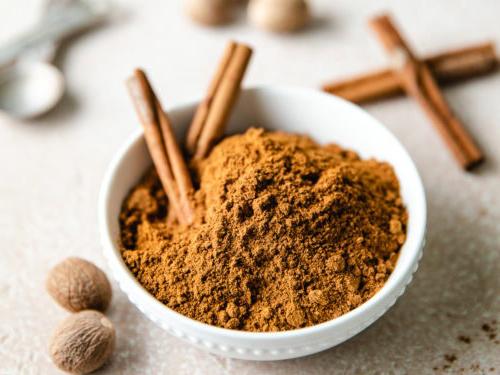White bowl holding a spice blend.