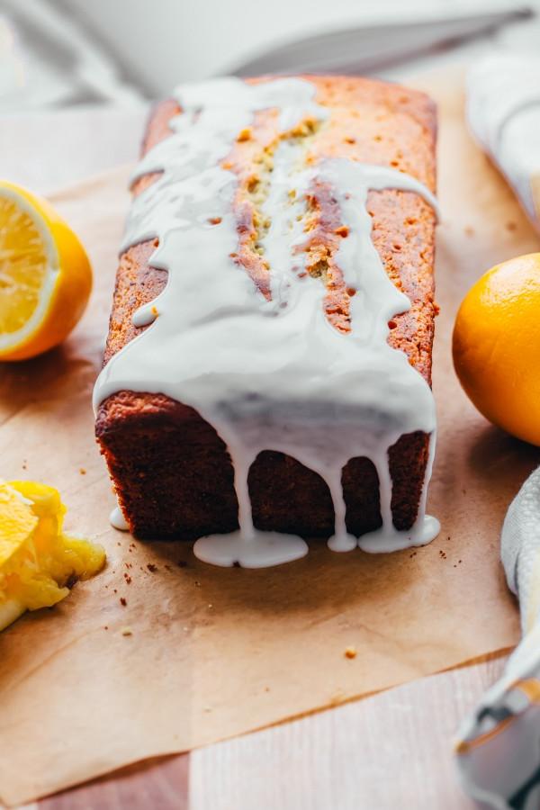 Whole Grain Olive Oil Lemon Poppy Seed Loaf with Meyer Lemon Glaze 